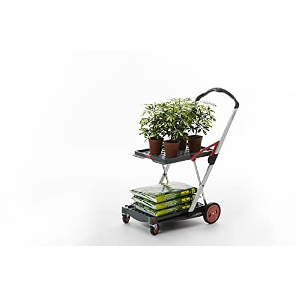 CLAX® Carro de transporte, carrito plegable, carrito de mano, sin caja plegable, rojo